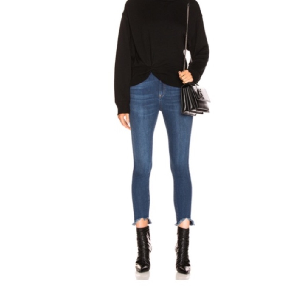 Rag & Bone Lenox High Rise Ankle Skinny fray hem